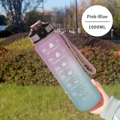 1 Liter Water Bottle Motivational Sport Water Bottle Leakproof Drinking Bottles Outdoor Travel Gym Fitness Jugs For Kitchen