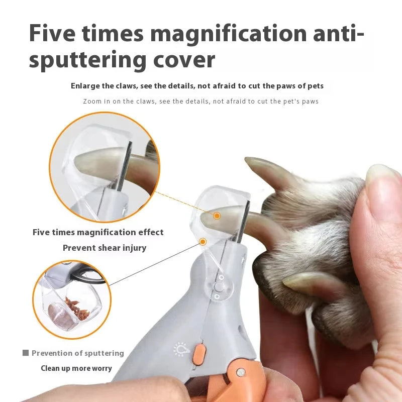 LED Nail Clippers for Pets Cats and Dogs with Polishing and Cleaning Supplies