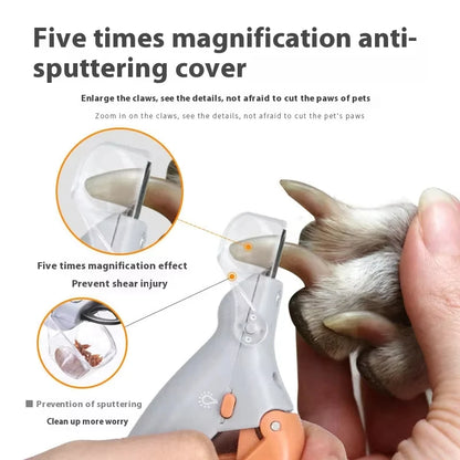 LED Nail Clippers for Pets Cats and Dogs with Polishing and Cleaning Supplies