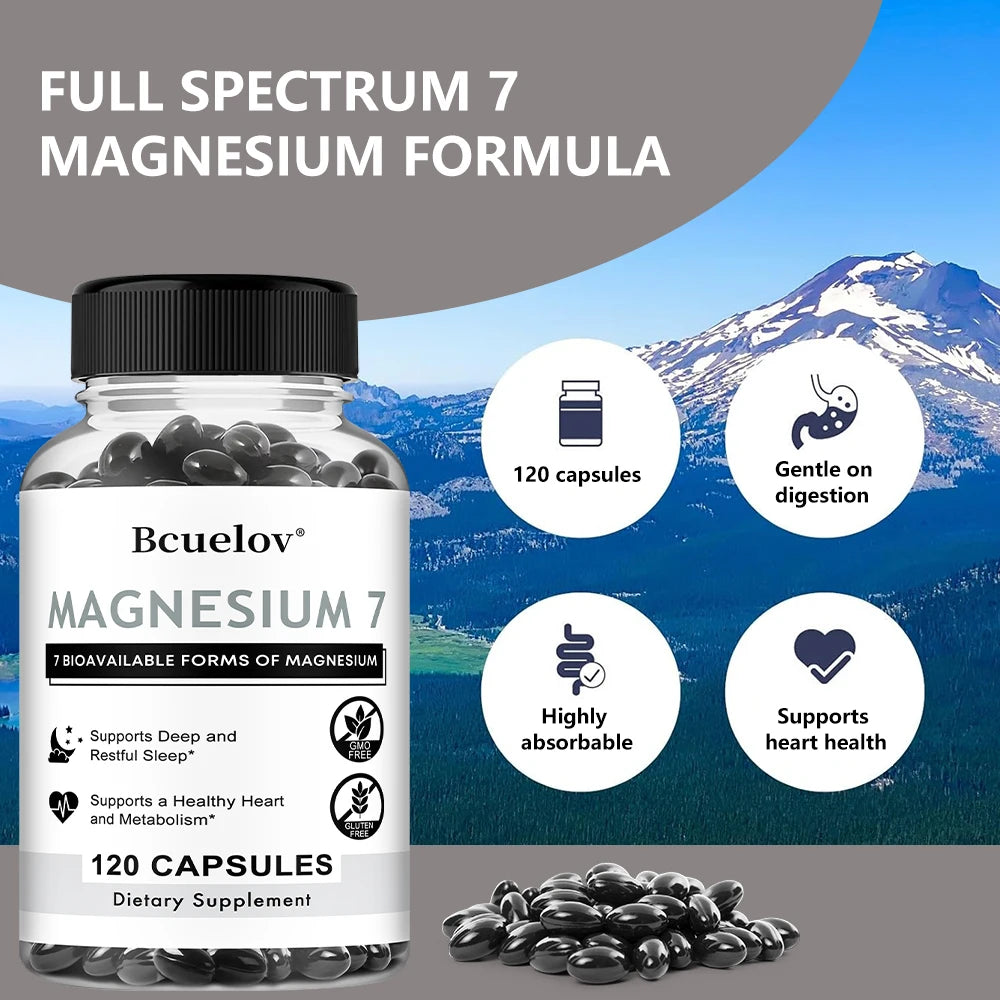 7 in 1 Magnesium Complex, High Absorption, Supports Energy, Relaxation, Promotes Healthy Sleep, Helps Muscle Support Supplements