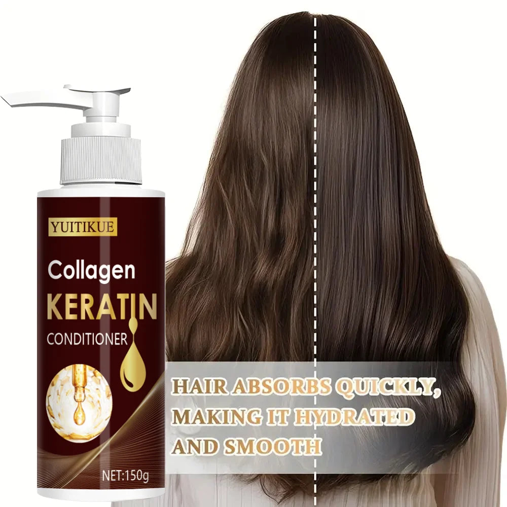 YUITIKUE Keratin Hair Conditioner Moisturizing and Hydrating, Natural Hair Care, Nourishes and Makes Hair Shinier