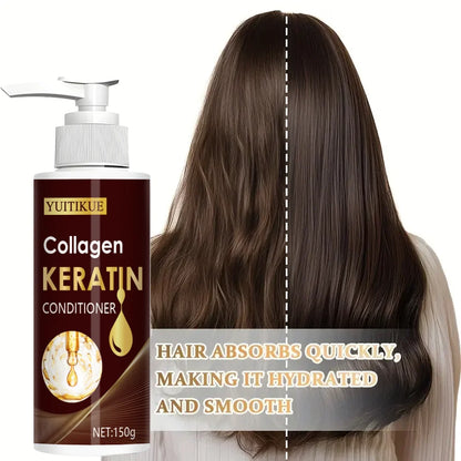 YUITIKUE Keratin Hair Conditioner Moisturizing and Hydrating, Natural Hair Care, Nourishes and Makes Hair Shinier