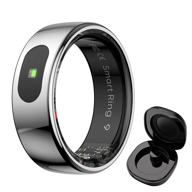 Smart Ring Health and Sleep Tracker Heart Rate Blood Oxygen Monitor Body Temperature Music/Video/Camera Control 5ATM Waterproof