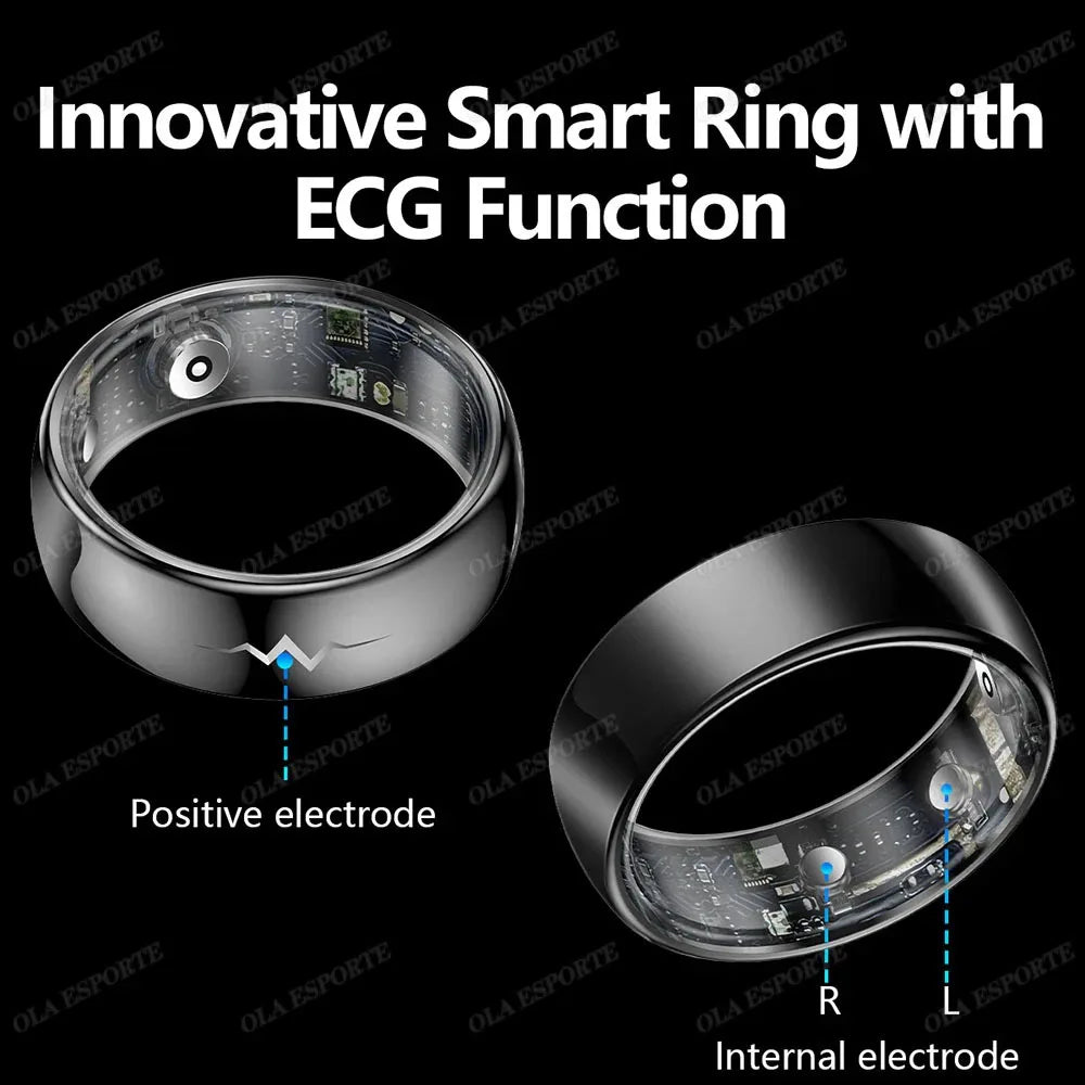 2025 New Smart Ring ECG/Blood Pressure Health and Sleep Monitor Multiple Sport Mode 5ATM Fitness Tracker For Men Women Smartring