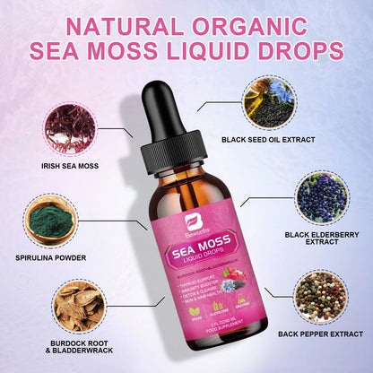 3000MG Seamoss Liquid Drop Organic Black Seed Oil & Burdock Root