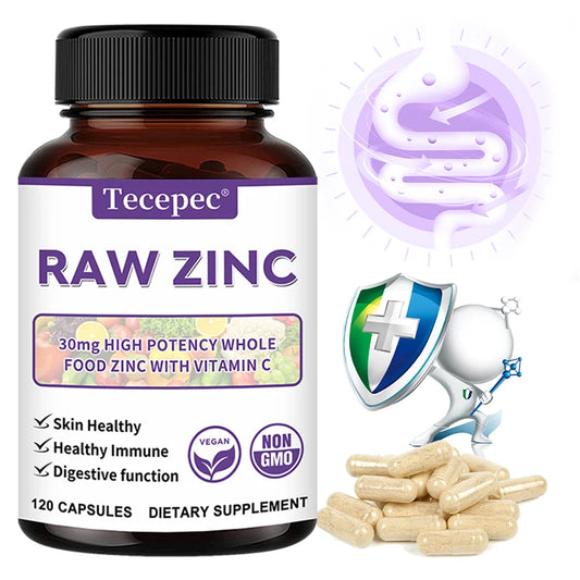Zinc Supplement, Powerful Immune Support, Rich in Vitamin C, Adult Zinc Vitamins, Promotes Skin Health, Non-GMO, Gluten-free