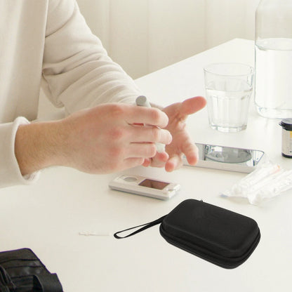 Eva Velvet Glucose Bag With Wrist Strap Blood Glucose Monitor Storage Box Insulin Pen Carrying Case Diabetes Glucose Meter Case