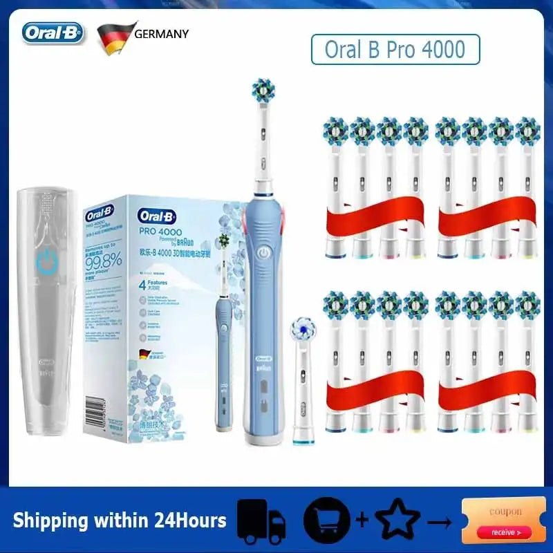 Oral B Electric Sonic Toothbrushes 3D Rotation Teeth Daily Whitening Gum Care Smart Pressure Sensor Rechargeable Waterproof