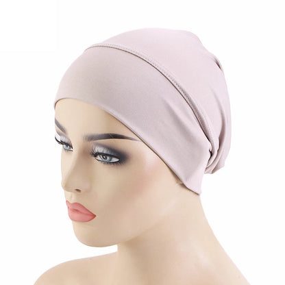 Muslim Women Underscarf Inner Hat Hijab Beanies Bonnet Hair Loss Chemo Cap Stretch Headscarf Headwear Head Wraps Turbante Mujer