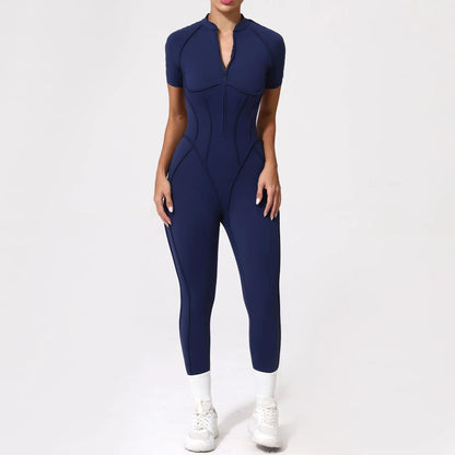2025 New Style Women Yoga Apparel Workout Suit Gym Clothing Outdoors Sports Suit Short Sleeves Long Pants Suit Fitness Suit Set