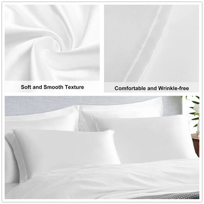 Satin Pillowcase for Hair and Skin Care Standard Queen Washable Pillow Covers Set of 2 with Envelope Closure Gifts for Women Men
