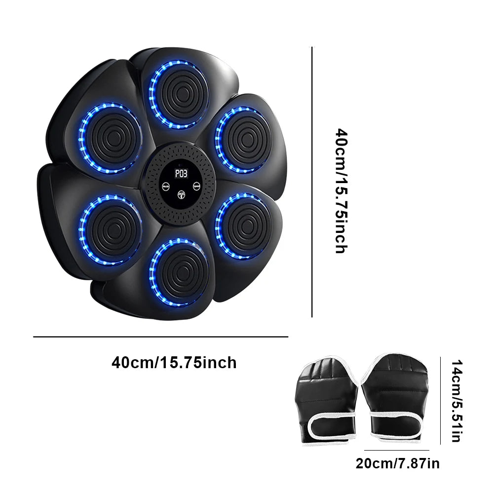 Music Boxing Machine Music Boxing Puncher Adjustable Boxing Training Punching Equipment Type C Charging with Gloves for Home Gym