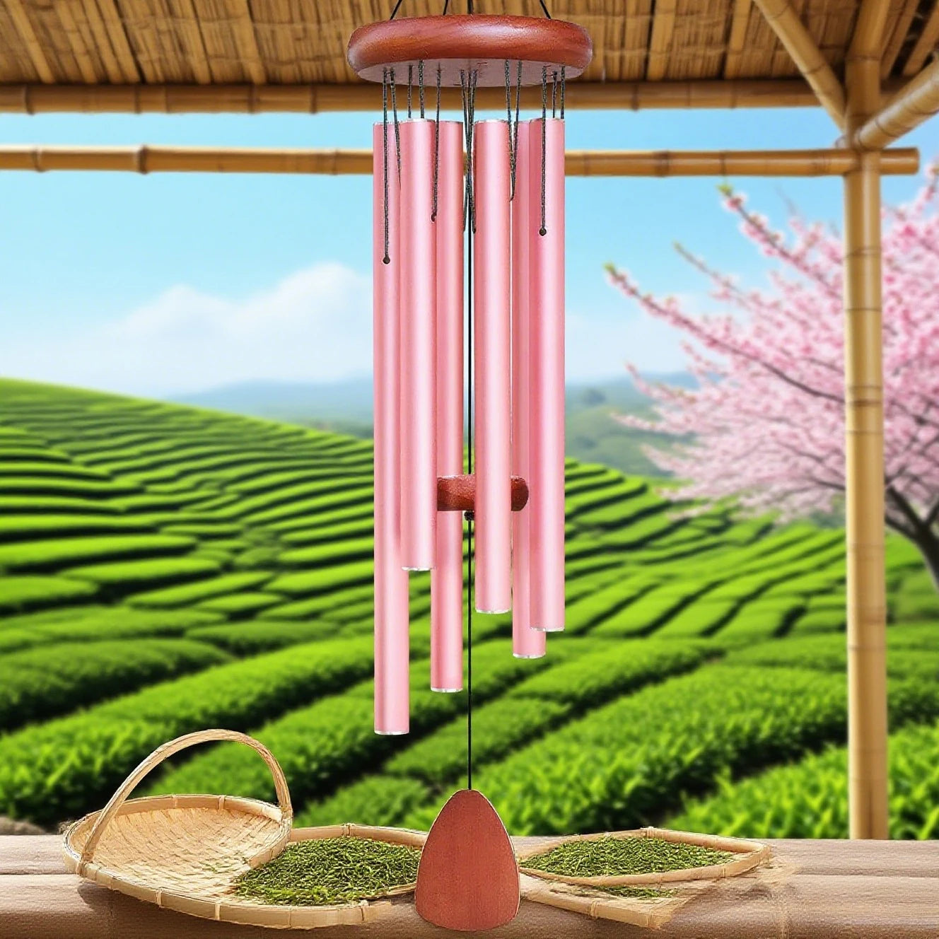 Courtyard Metal Wind Chime Home Outdoor Atmosphere Pendant Classic Metal Aluminum Tube 37 Inch Large-sized Wind Chime Gift New