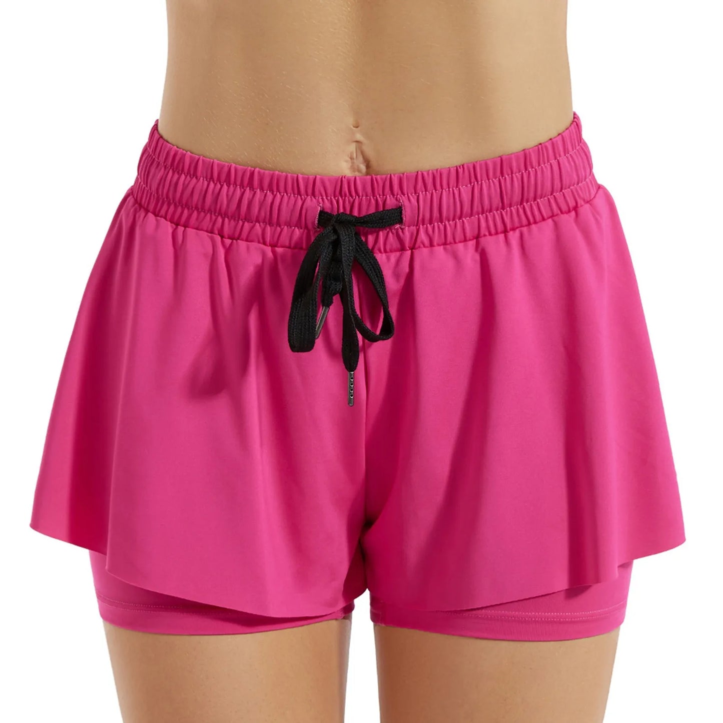 Women Sports Short Skirt 2 In 1 Yoga Shorts Side Fork Fitness Running Tennis Badminton Anti Exposure Skirt Gym Sportswear
