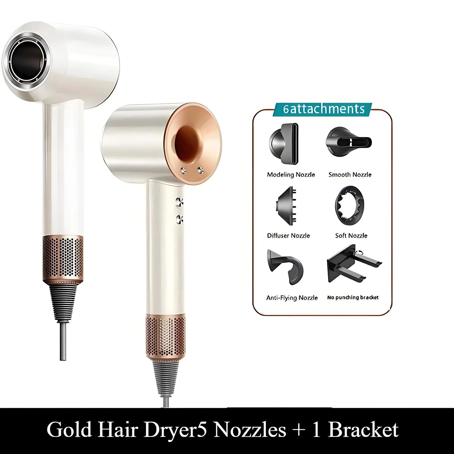 Salon-Grade 110K RPM Hair Dryer with 10M Negative Ions & Collagen Care, Smart Constant Temp for Frizz-Free Hair