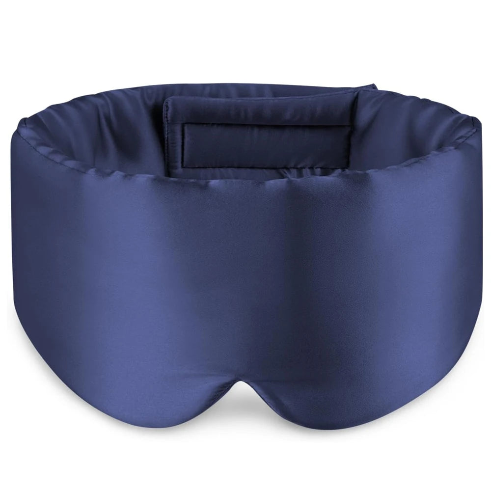 Silk Sleep Mask Soft Pressureless Sleeping Mask 100% Mulberry Silk for Eye Skin Anti Wrinkles,Adjustable Wide Velcro Ear Cover
