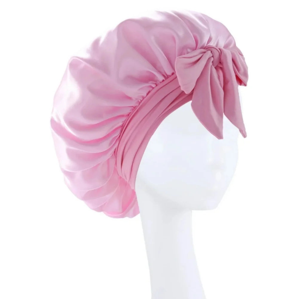 Satin Silk Hair Bonnet | Adjustable Tie Band | Sleep Bonnet for Women Men | Unisex Protective Headwear