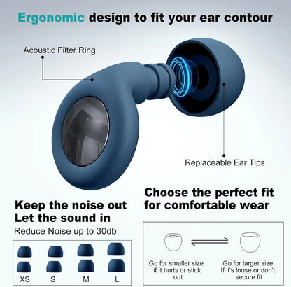 Ear Plugs for Sleeping 25dB Noise Cancelling Silicone EarPlugs for Concerts Traveling Studying Focus Reusable Ear Protection