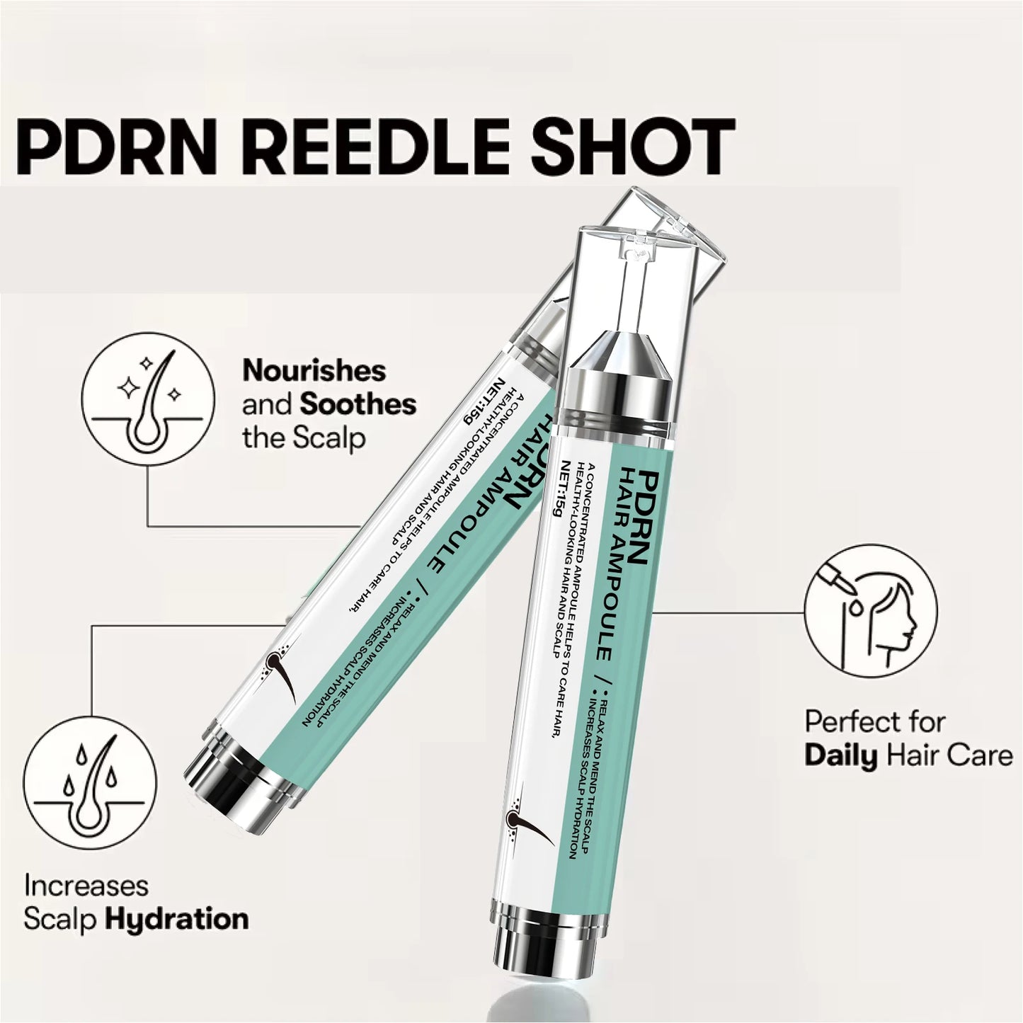 PRN Hair Ampoule: Concentrated Oil, Keratin/Coconut Oil, Deeply Moisturizes & Boosts Scalp Hydration