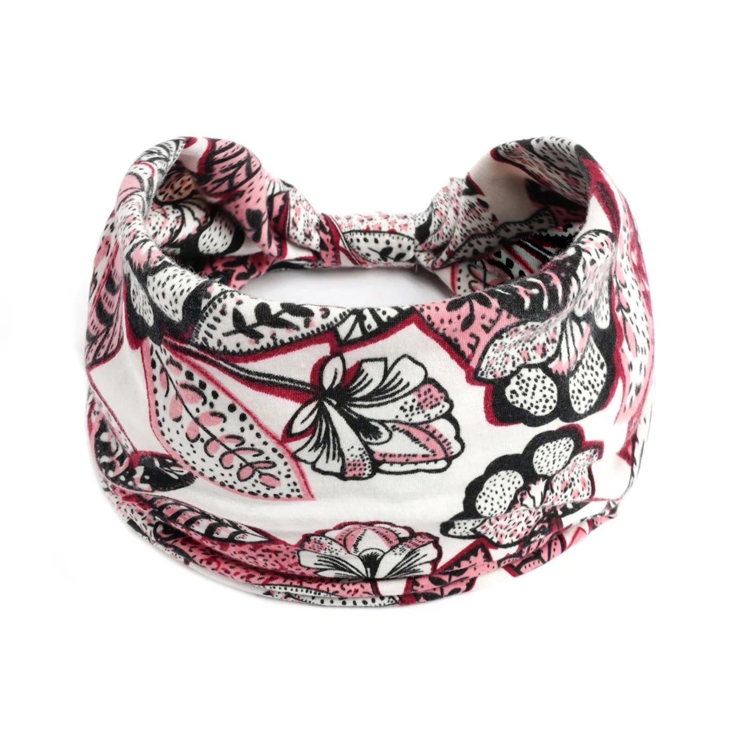 Boho Headbands Wide Knot Hair Scarf Floral Print Hairband Stretch Turban Headwrap Cotton Head Band Fashion Accessories for Women