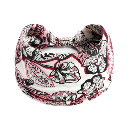 Boho Headbands Wide Knot Hair Scarf Floral Print Hairband Stretch Turban Headwrap Cotton Head Band Fashion Accessories for Women
