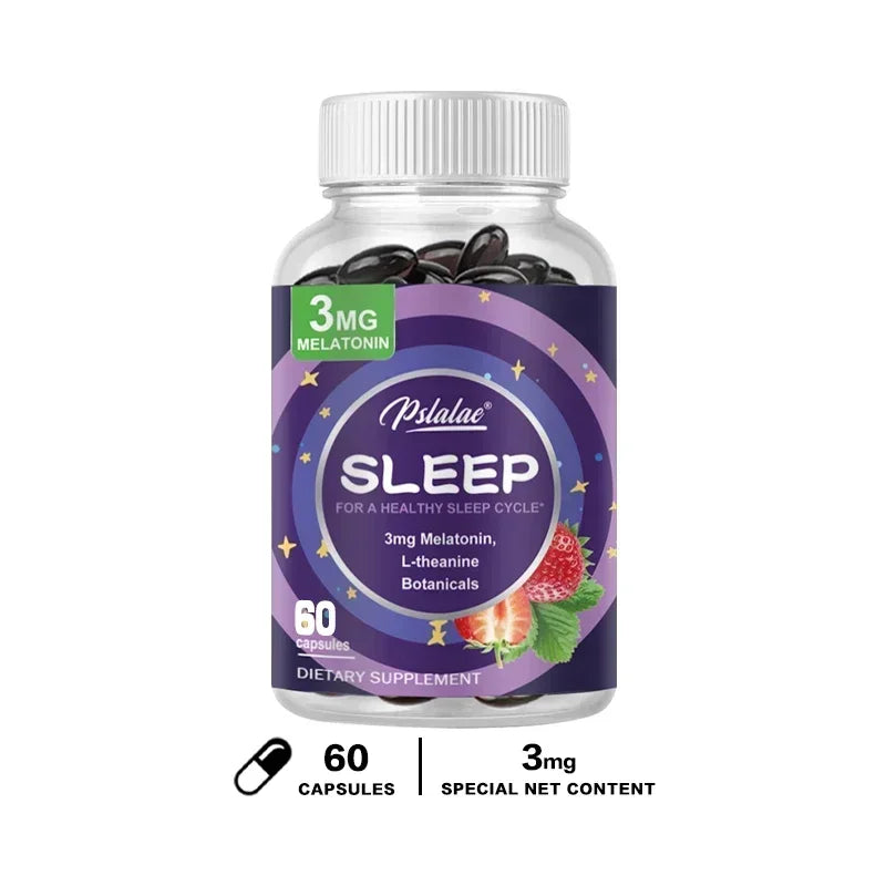 With 3 Mg Melatonin & L-Theanine Capsules, Sleep Support Helps Calm Mind and Body for Better, Longer Sleep 120 CapsulesSupplemen