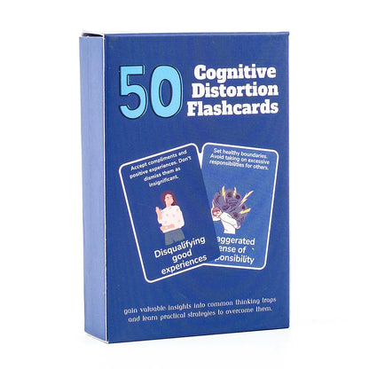 50pcs Mental Wellness Flashcards Cognitive Distortion & Thinking Traps Coping Skills Emotional Regulation Board Game
