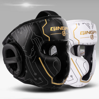 Boxing Headgear for Men Women Muay Thai MMA KickBoxing Safety Head Guard Sparring Closed Type Head gear with Full Face Coverage