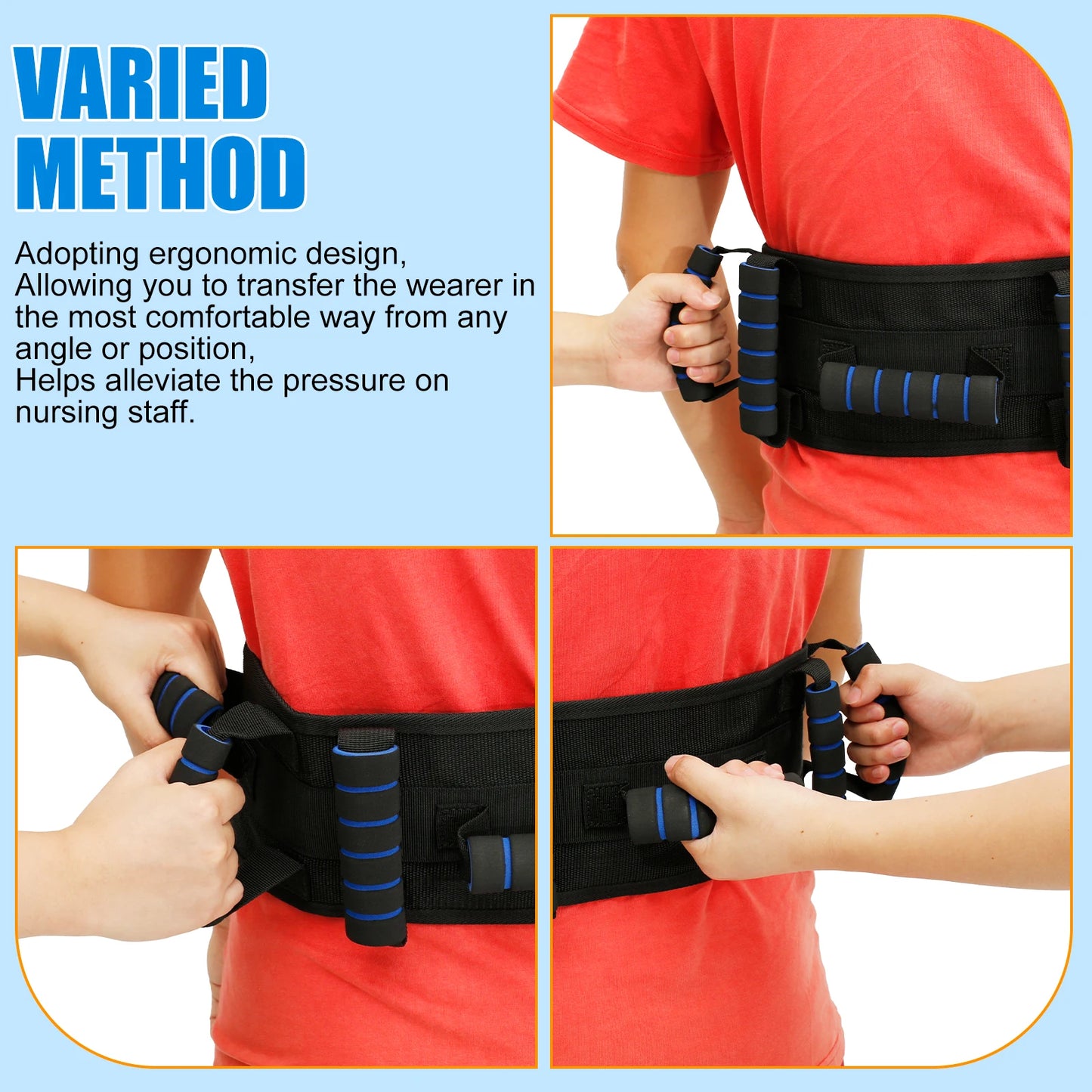 Transfer Gait Belt for Elderly Independent Walking Assist Support Belt Quick Release Buckle Care Gait Belt for Disabled Patients