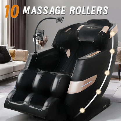 Massage Chair Recliner, Full Body Zero Gravity, Heating, Bluetooth Speaker, Phone Stand, Foot Roller