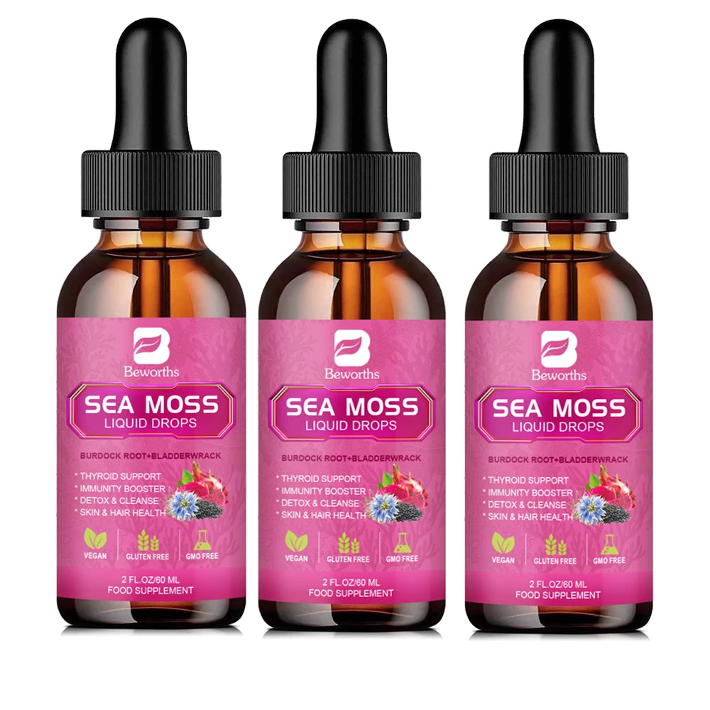 3000MG Seamoss Liquid Drop Organic Black Seed Oil & Burdock Root