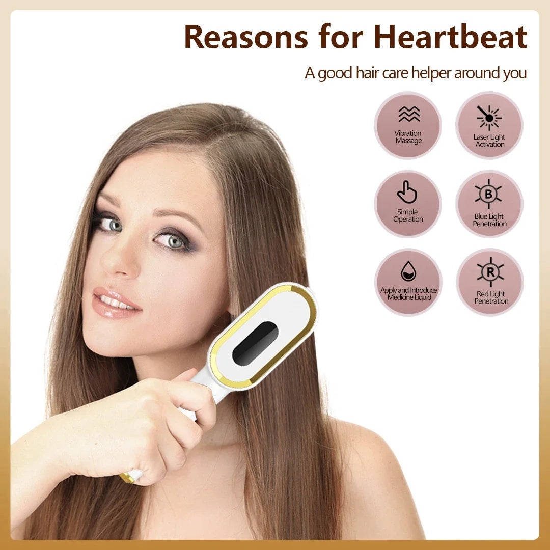 LED Infrared Comb Scalp Massager Red Light Therapy Hair Growth Anti Hair Loss Laser Brush - Stimulating Hair Regrowth Scalp Care