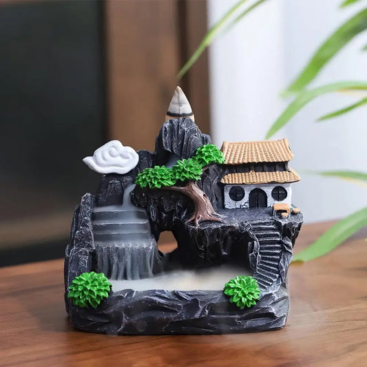 Backflow Incense Holder Waterfall Incense Burner Home Decor Aromatherapy Ornament Incense Cones with Backflow Incense Cones