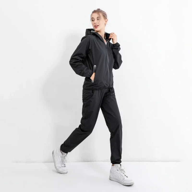 Profession Sauna Suit Men Boxing Training Waterproof Sportswear for Women Gym Clothing Full Body Sweating Suits for Weight Loss