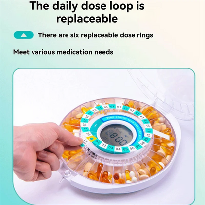 MOPHE-Alarm-Equipped Automatic Pill Dispenser For Elderly, 28-Day Electronic Locked Pill Box With Sound& Light Reminders