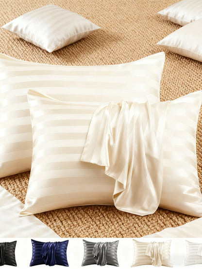 2pcs Satin Pillowcase for Skin and Hair, Satin Pillow Cases Set of 2 Soft Breathable Smooth Cooling Pillow Covers for Sleeping