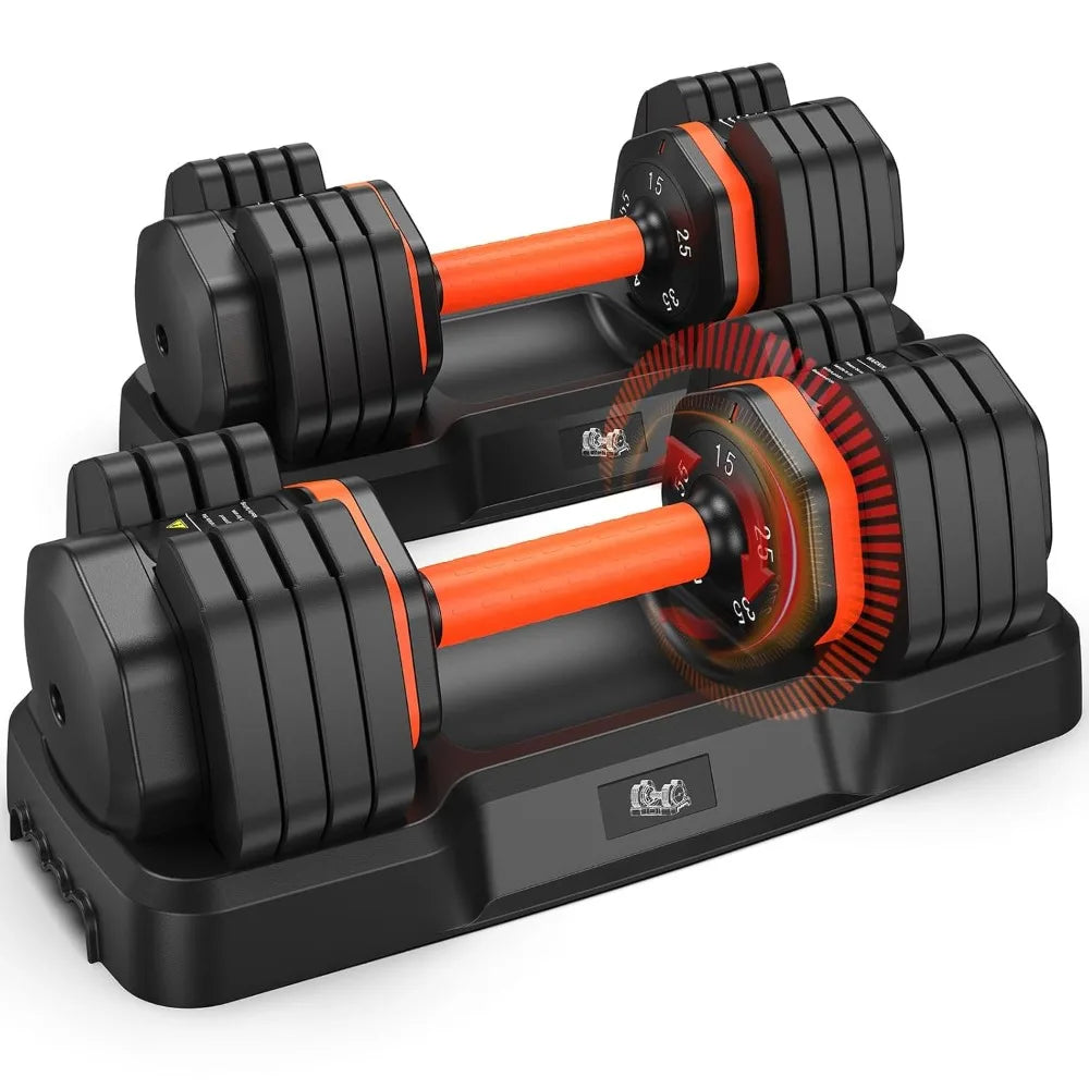 Adjustable Dumbbell Set of 2, 110LB/50LB Weights Dumbbell Set for Home Gym Exercise & Fitness, Fast Change Weights, Customized