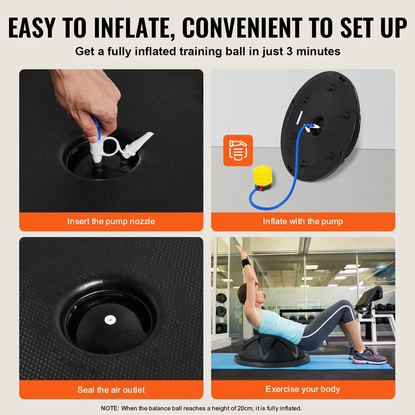 23in Half Exercise Ball Trainer 660lbs Capacity