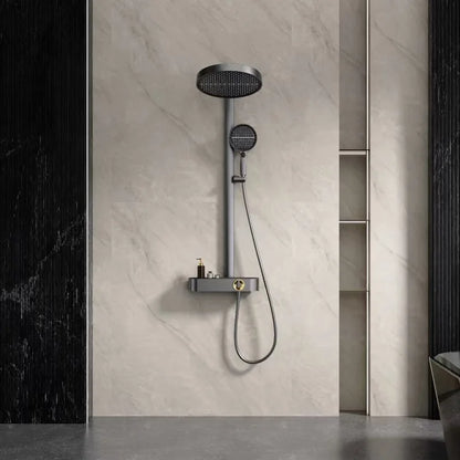 Luxury Modern Brass Bathroom shower faucet set Hot Cold water shower set Rainfall Waterfall 3 mode Shower faucet Wall Mounted