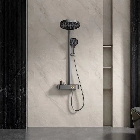 Luxury Modern Brass Bathroom shower faucet set Hot Cold water shower set Rainfall Waterfall 3 mode Shower faucet Wall Mounted