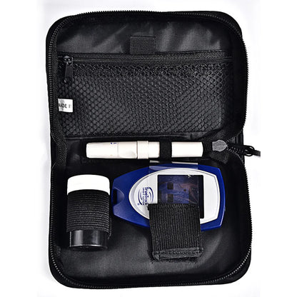 Blood Glucose Meter Storage Bag Black Pu Portable Protective For Fingertip Carry Case Fingertip Case Health Monitoring