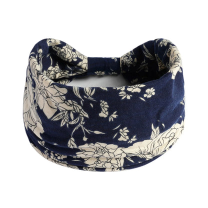 Boho Headbands Wide Knot Hair Scarf Floral Print Hairband Stretch Turban Headwrap Cotton Head Band Fashion Accessories for Women