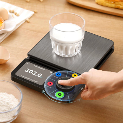 Smart Digital Kitchen Electronic Scale, 5kg Capacity Accurate 0.1g, TFT Display, Rechargeable with APP Nutrition Analysis