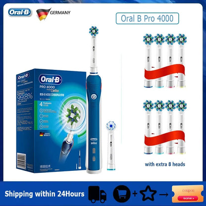 Oral B Electric Sonic Toothbrushes 3D Rotation Teeth Daily Whitening Gum Care Smart Pressure Sensor Rechargeable Waterproof