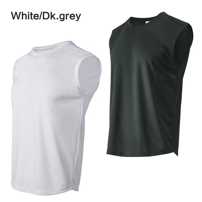 Summer men's outdoor fitness vest solid color top T-shirt casual sports basketball shirt