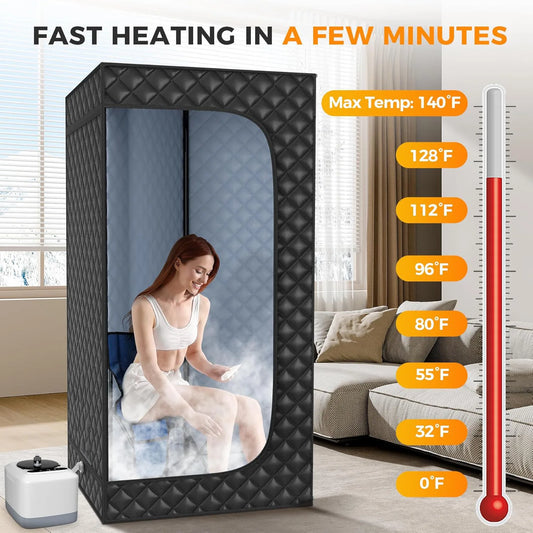 Sweat Steamer Box Home Full Body Sauna Folding Portable Sweat-sweat Steam Room with Temperature Remote Control Sauna Box Tent