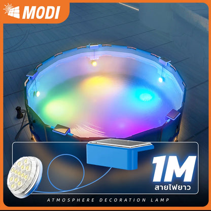 Solar pool light IP67 waterproof pool light 16 color underwater pool light, suitable for ground swimming pools and ponds