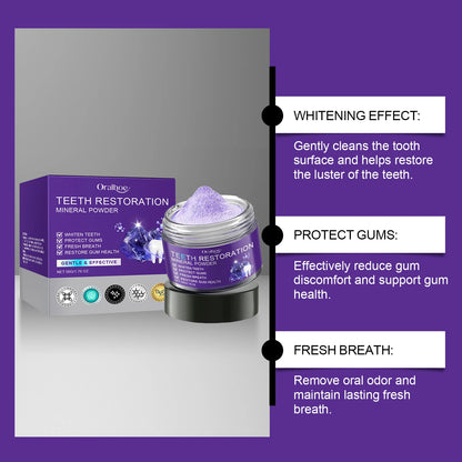 Purple Teeth Whitening Powder Toothpaste Brighten Yellow Teeth Remove Tooth Stain Fresh Breath Dental Cleaning Oral Care Product