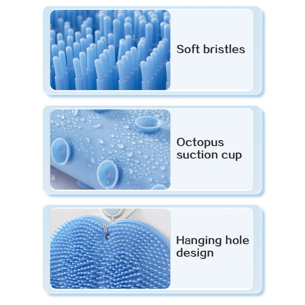 Back Foot Scrubber for Shower Foot Scrubber Bath Mat with Suction Cup Wall Mounted Dead Skin Cleaner
