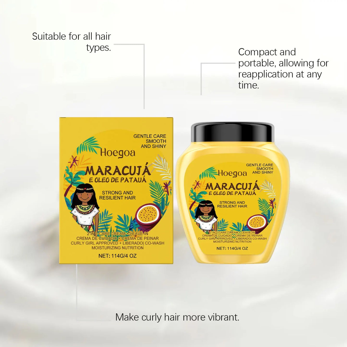 Leave-In Conditioner Cream with Plant Keratin & Argan Oil - Repairing & Frizz Control for Dry Damaged Curly Hair Shine Enhancer